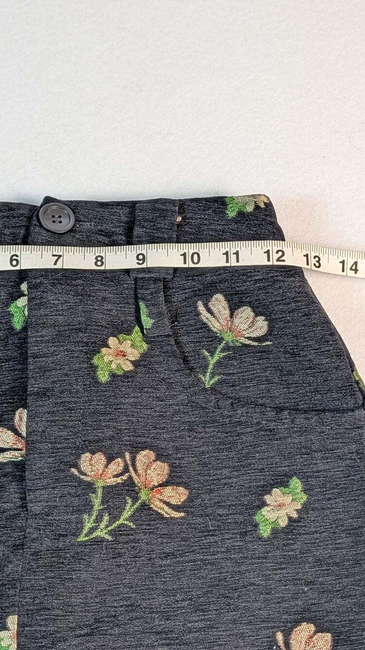 Oakmod Black Floral Embroidered Skirt Size xs cottage core - Picture 10 of 11